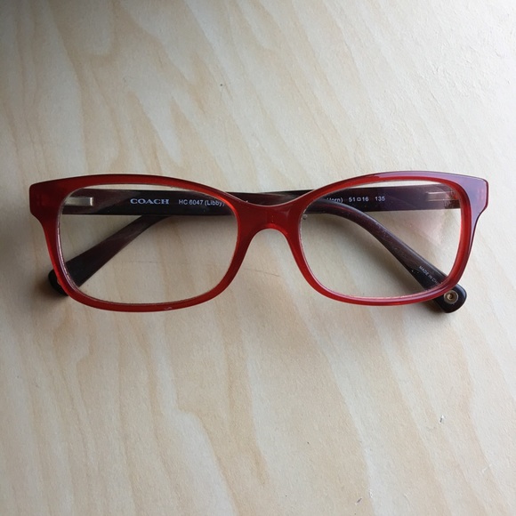 coach red glasses